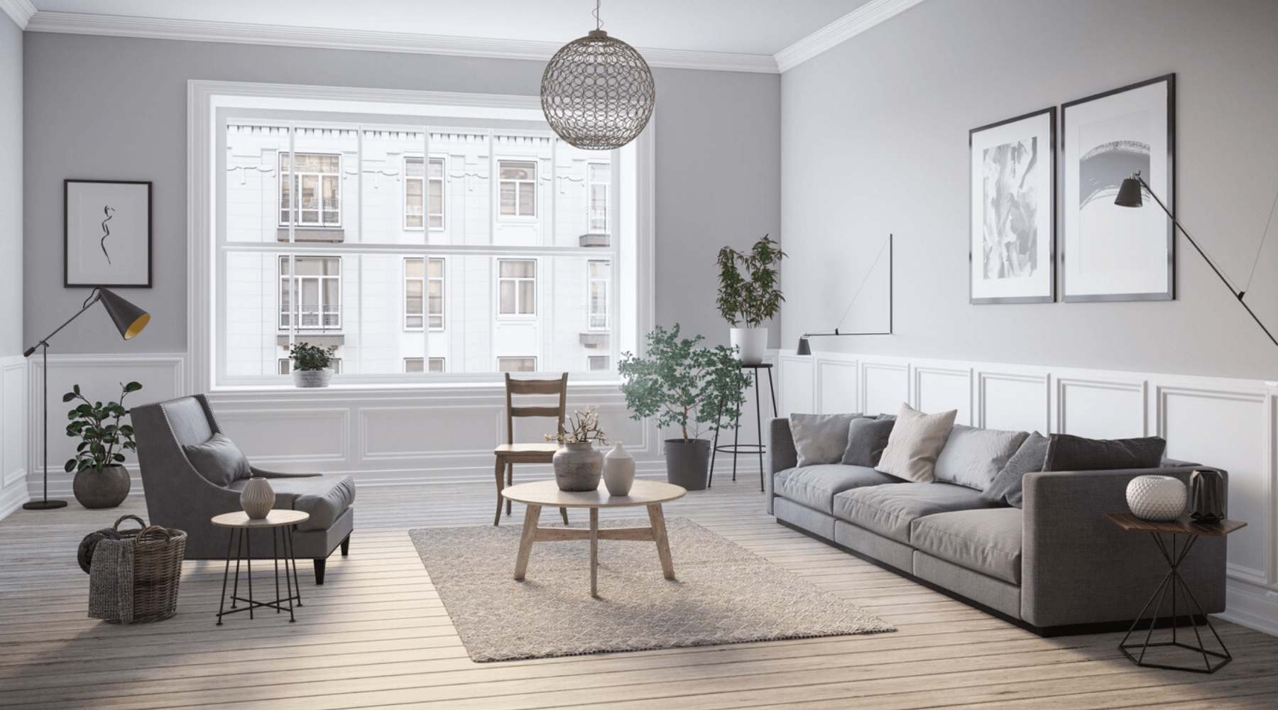 Scandi minimalist living room deals