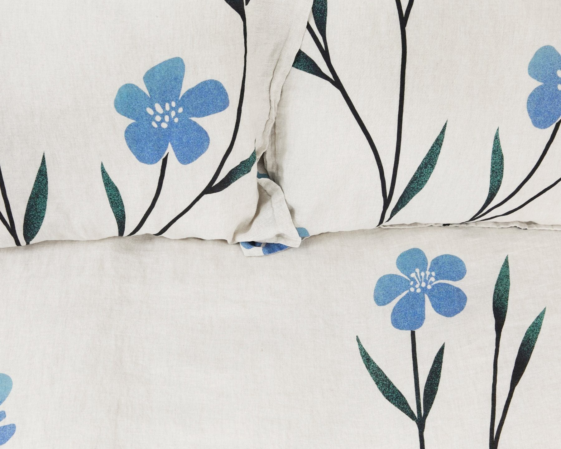 European Linen Duvet Cover Set | Hørblomst Print