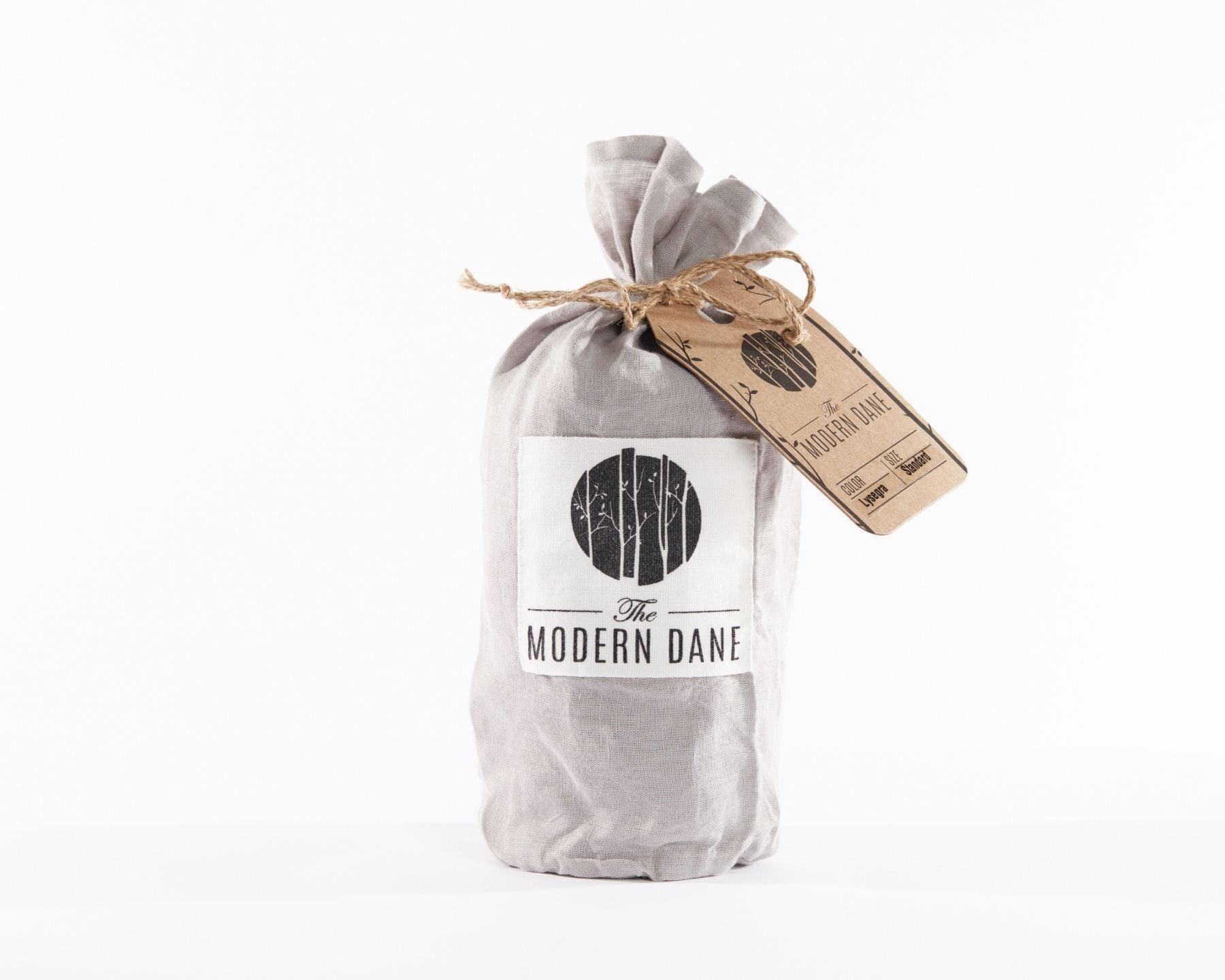 Light grey organic European linen pillowcases - Lysegrå (Agern)
