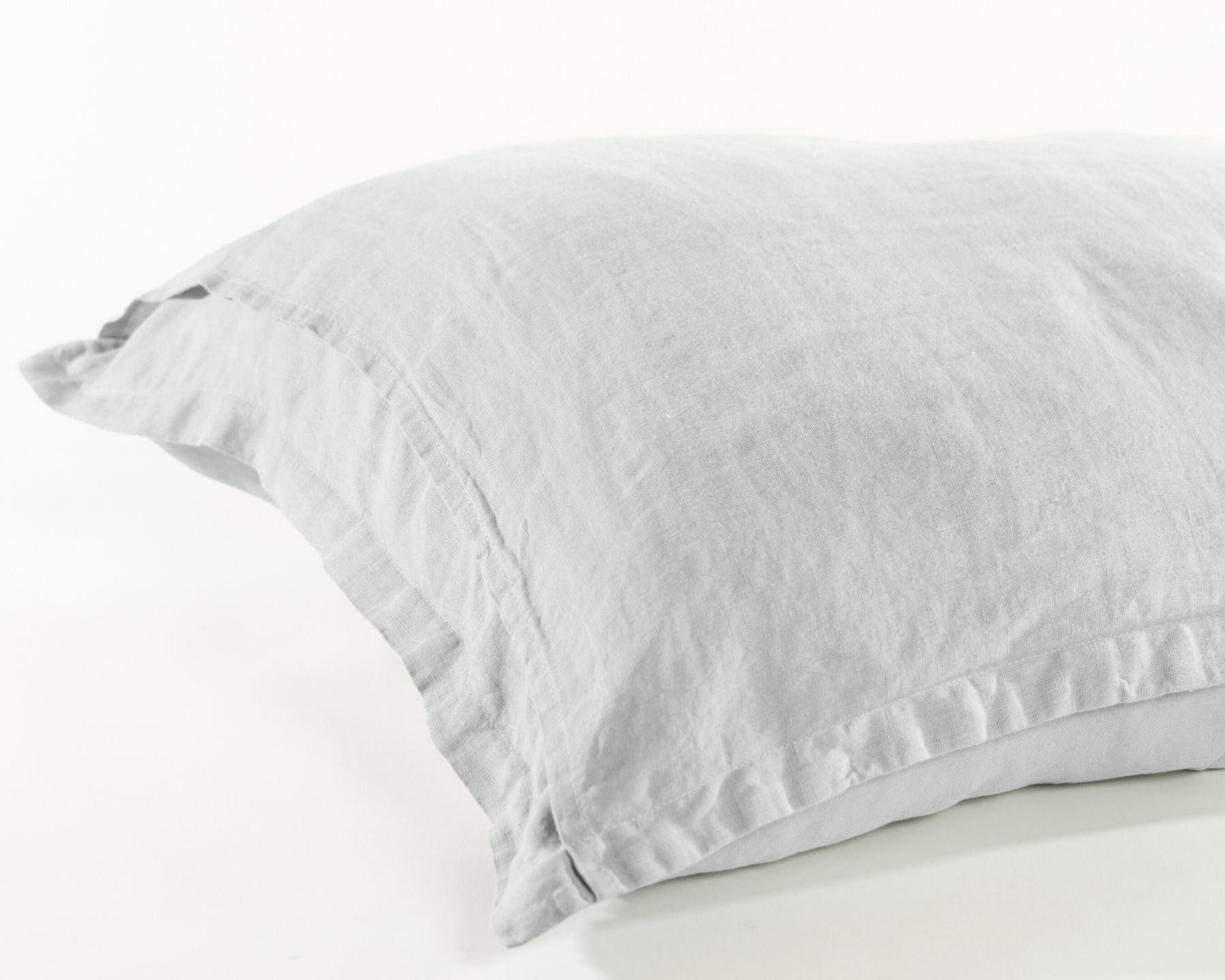 Silver grey organic European linen pillowcases - Sølv (Porse)