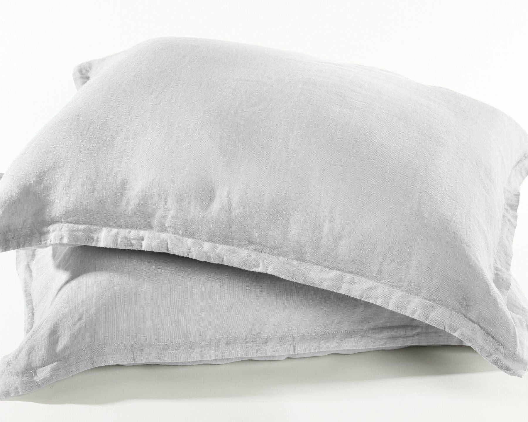 Silver grey organic European linen pillowcases