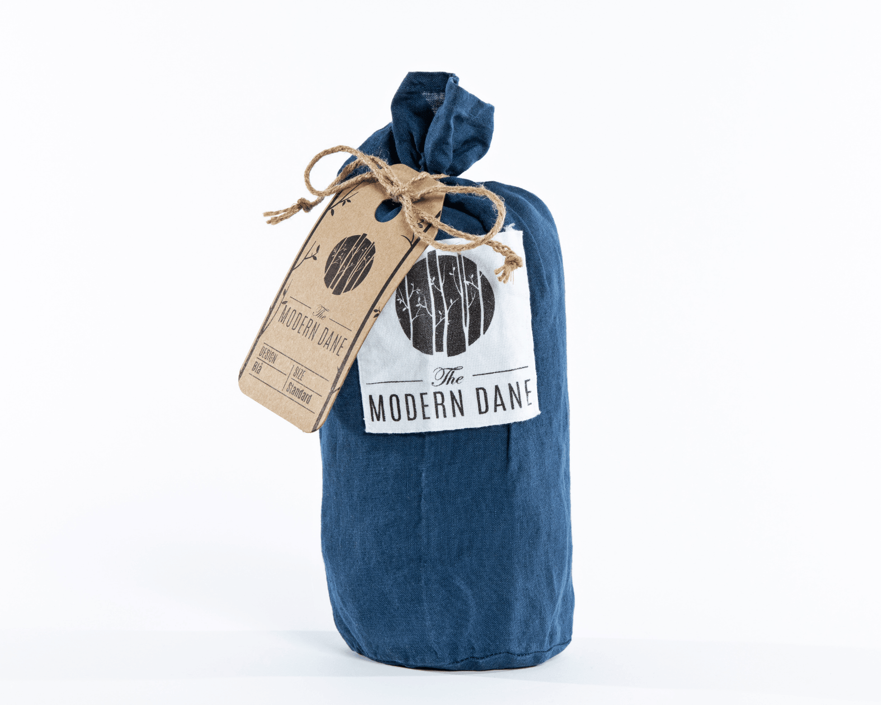 Navy blue organic European linen pillowcases - Blå (blue)
