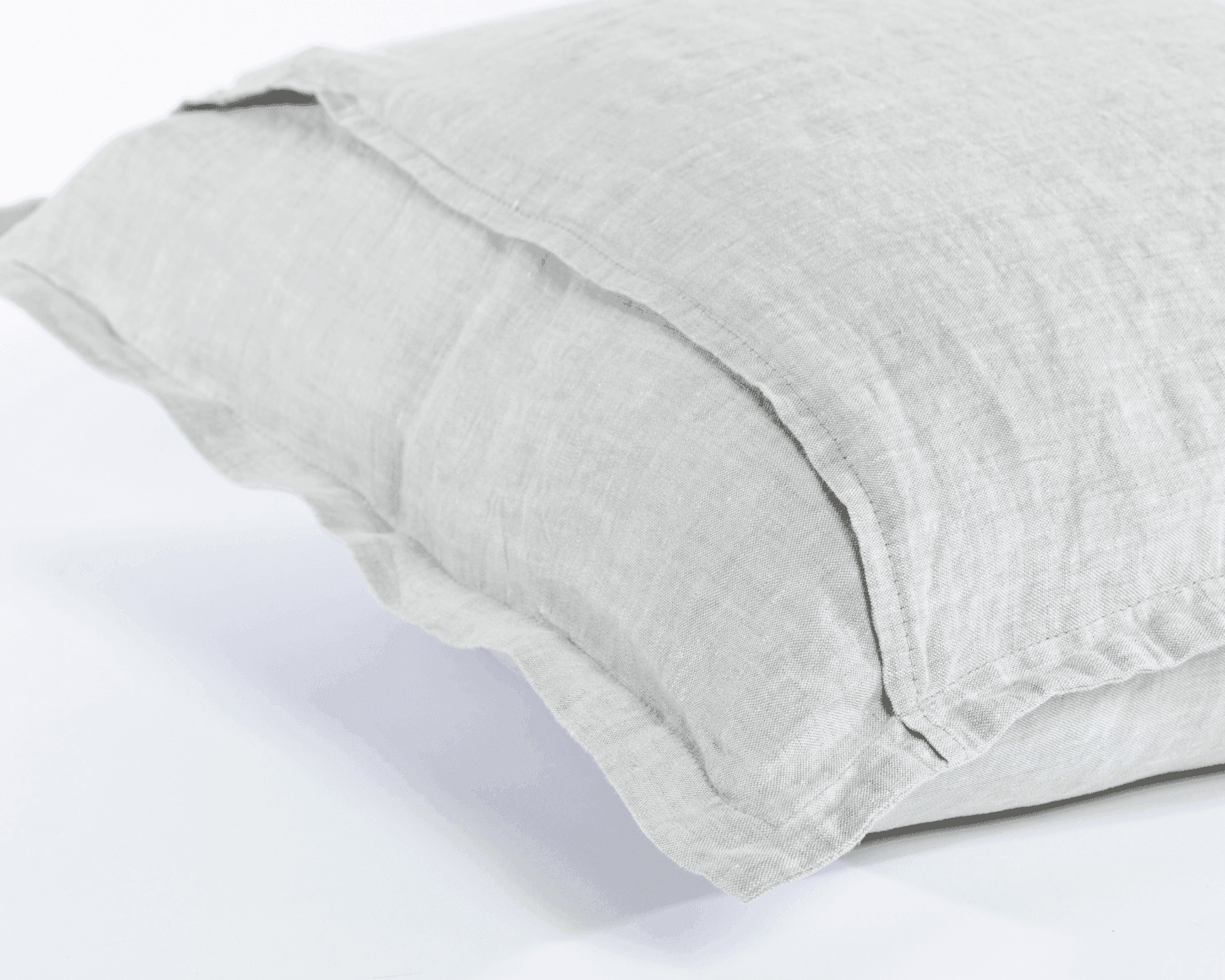 Chambray grey organic European linen pillowcases - Grå (grey)