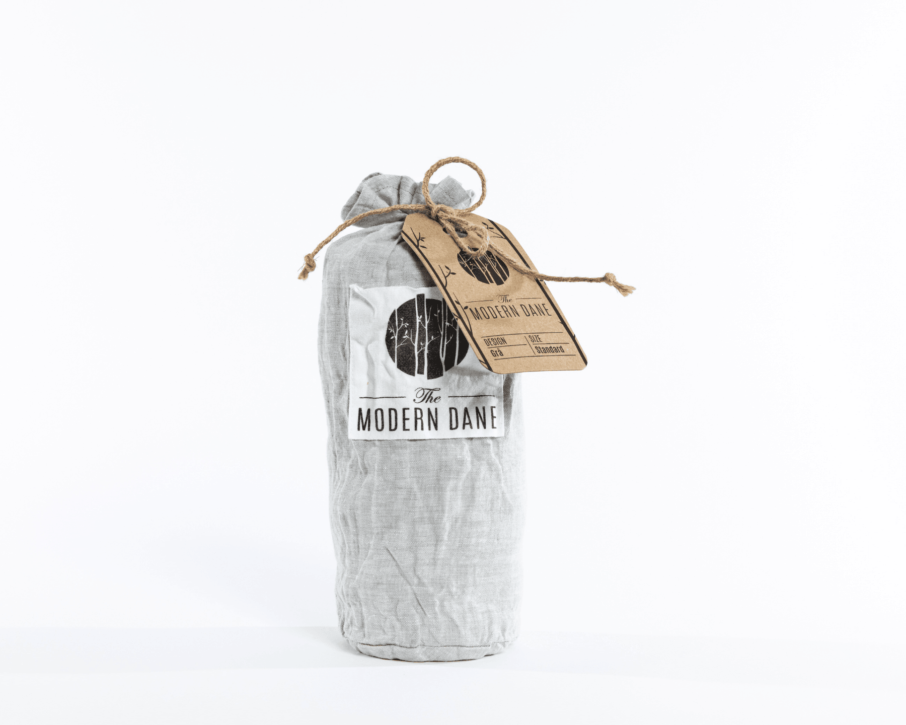Chambray grey organic European linen pillowcases- Grå (grey)