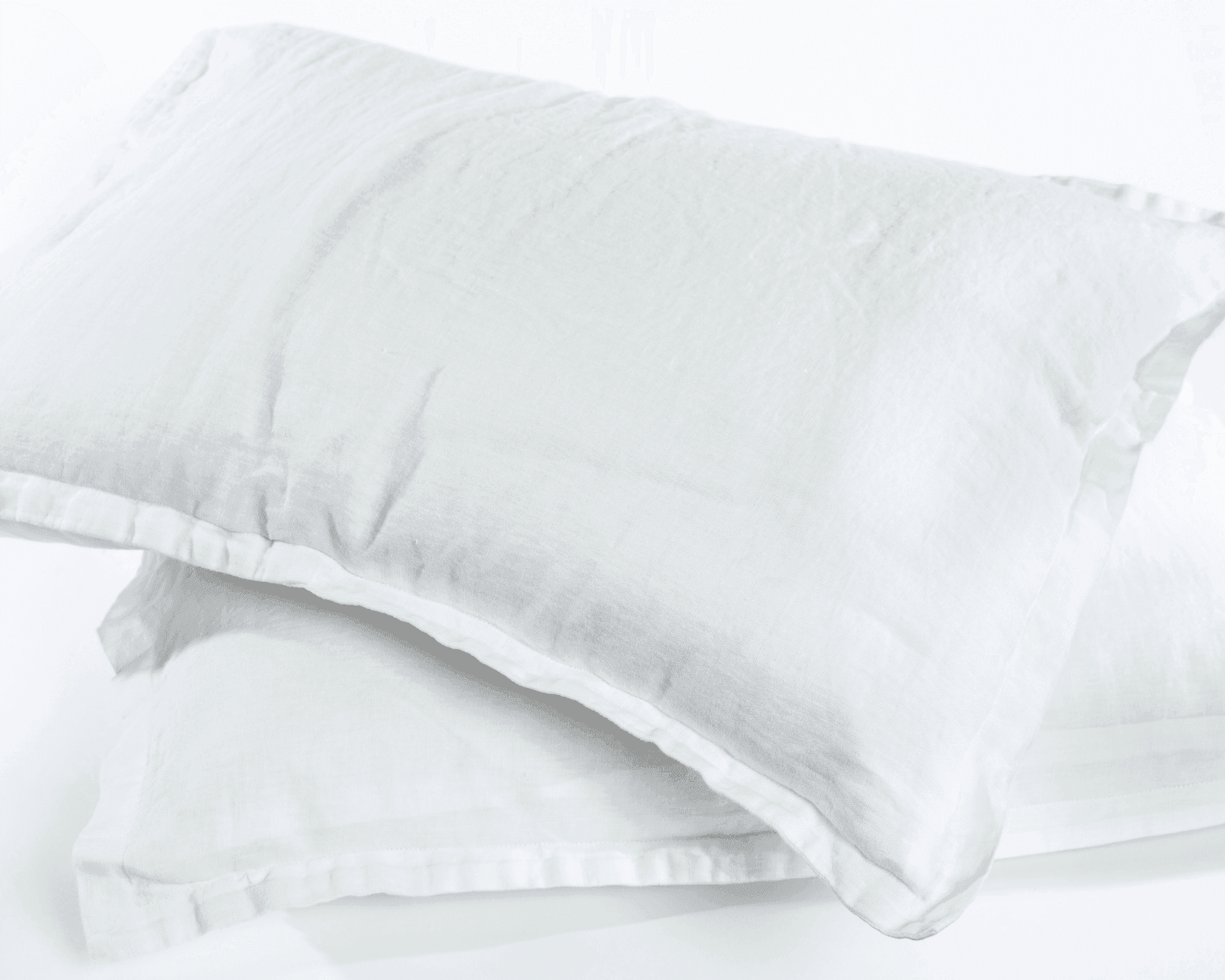 White organic European linen pillowcases