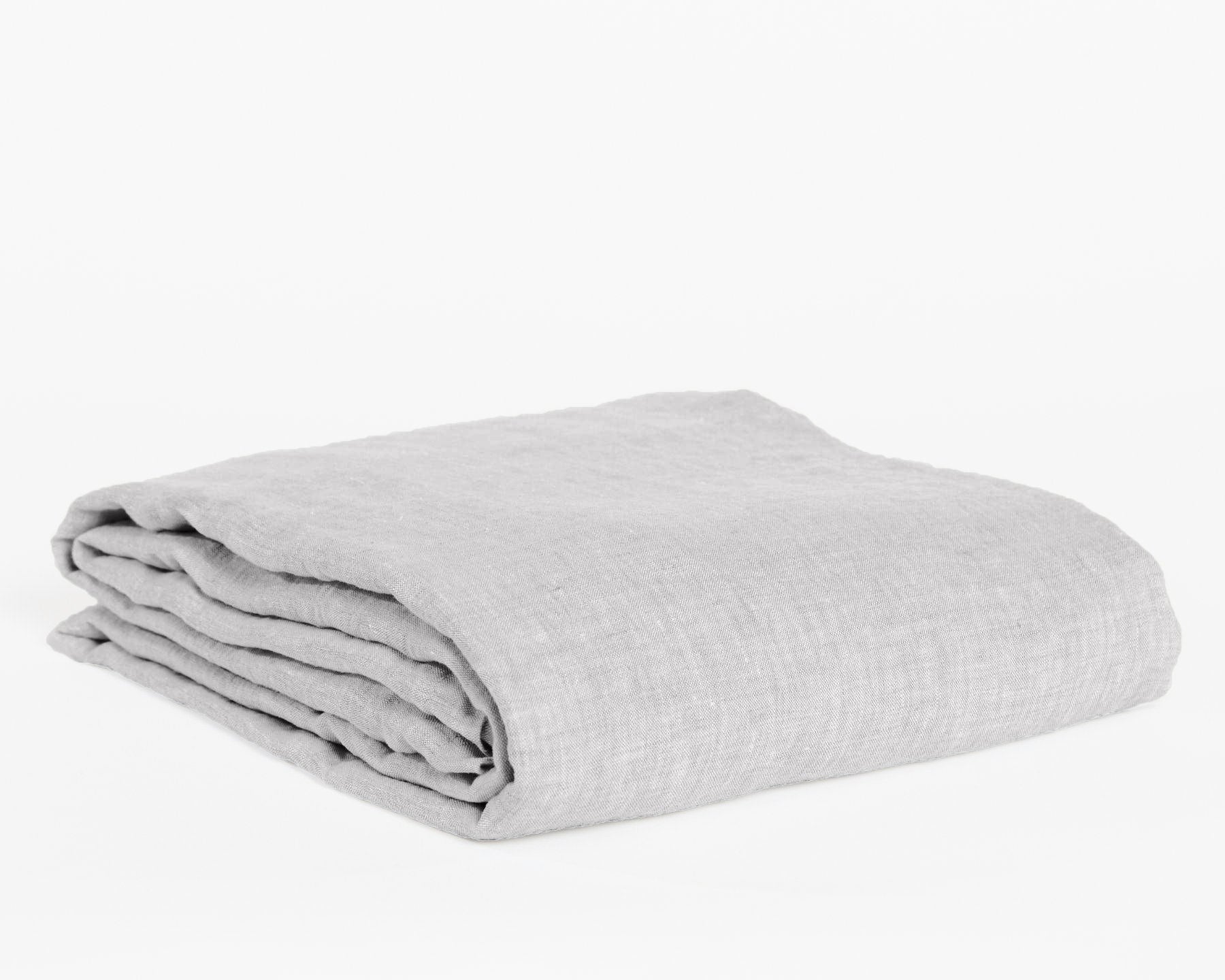 Organic linen top sheet from premium European flax. Chambray grey color.