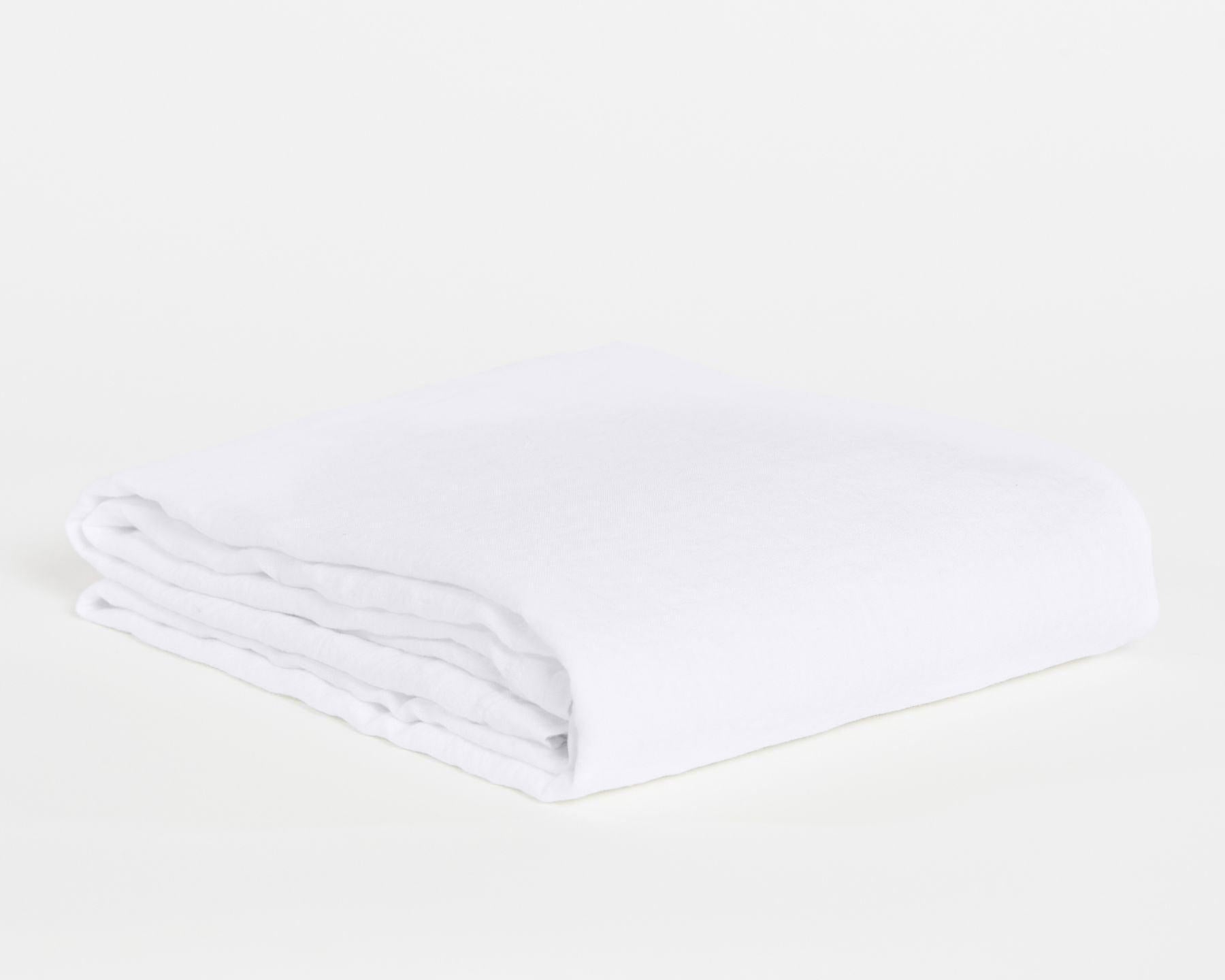 Organic linen top sheet from premium European flax. White color.