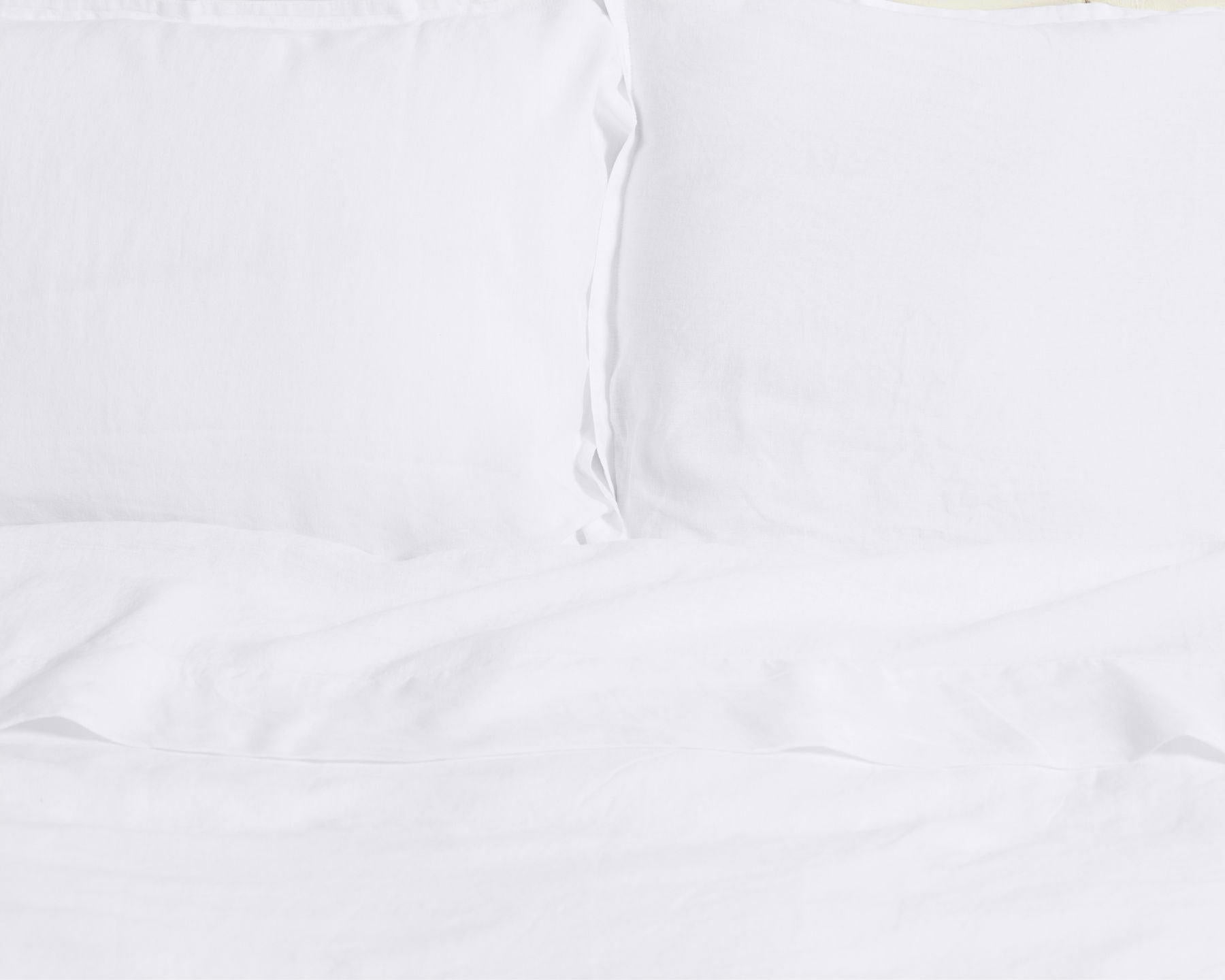 Organic linen top sheet from premium European flax. White color.