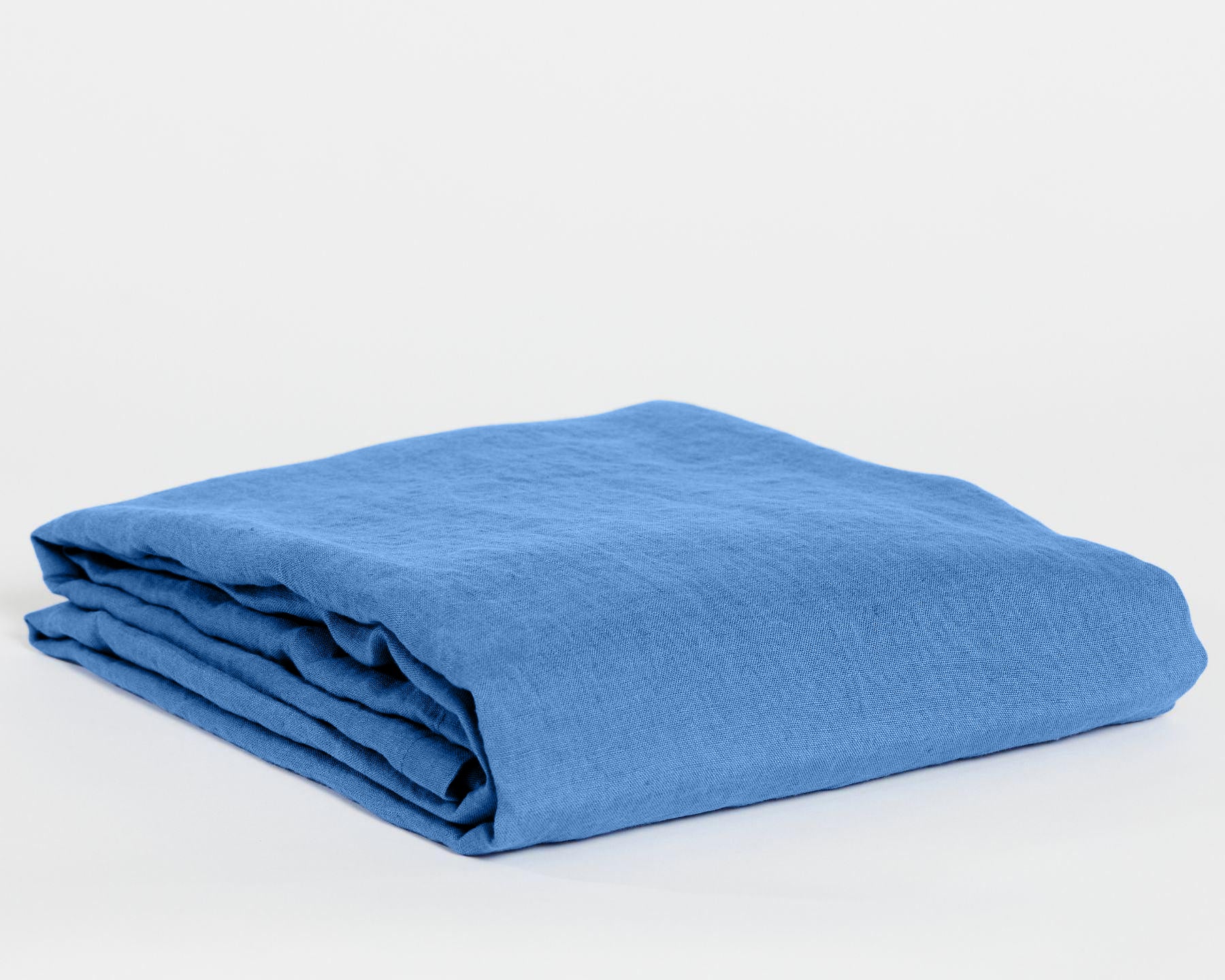Organic linen top sheet from premium European flax. Light blue color.