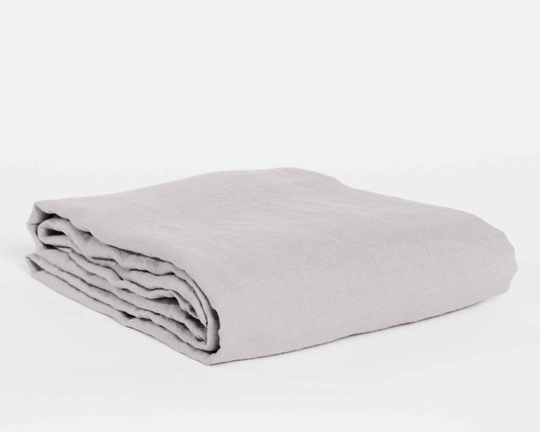 Organic linen top sheet from premium European flax. Light grey color.