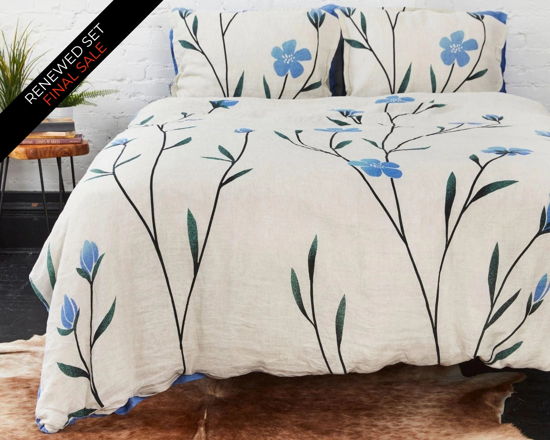Organic European Linen Duvet Cover Set | Hørblomst | Renewed