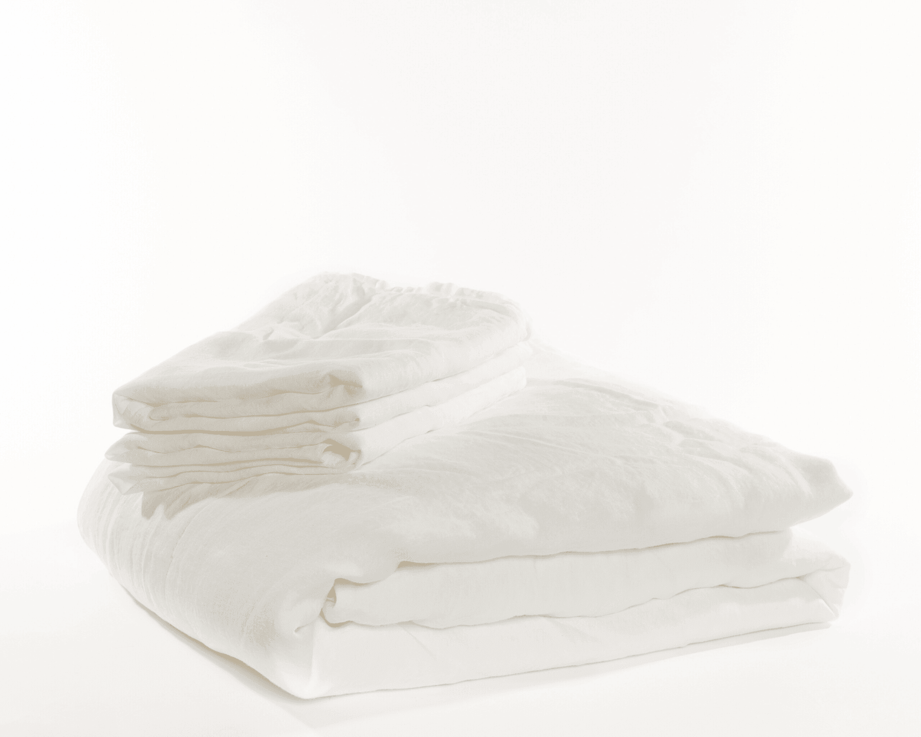 White organic European linen duvet covers set with two matching pillowcases - Hvid (white)