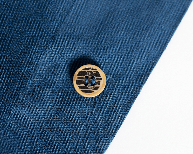 Navy blue organic European linen duvet cover set with two matching ...