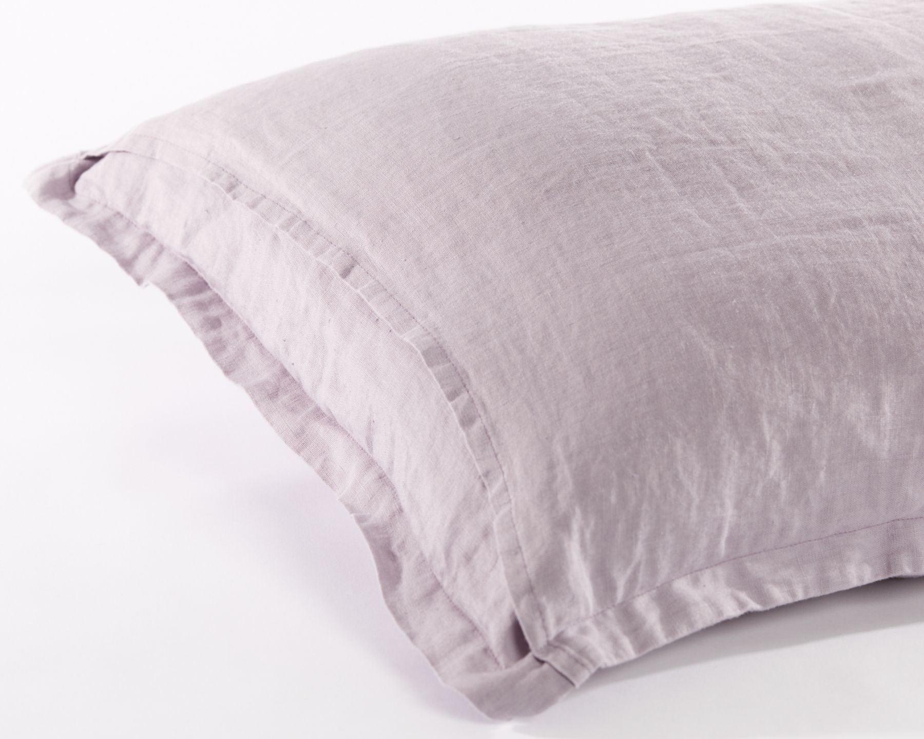 Purple organic European linen pillowcases - Lilla (Kørvel)