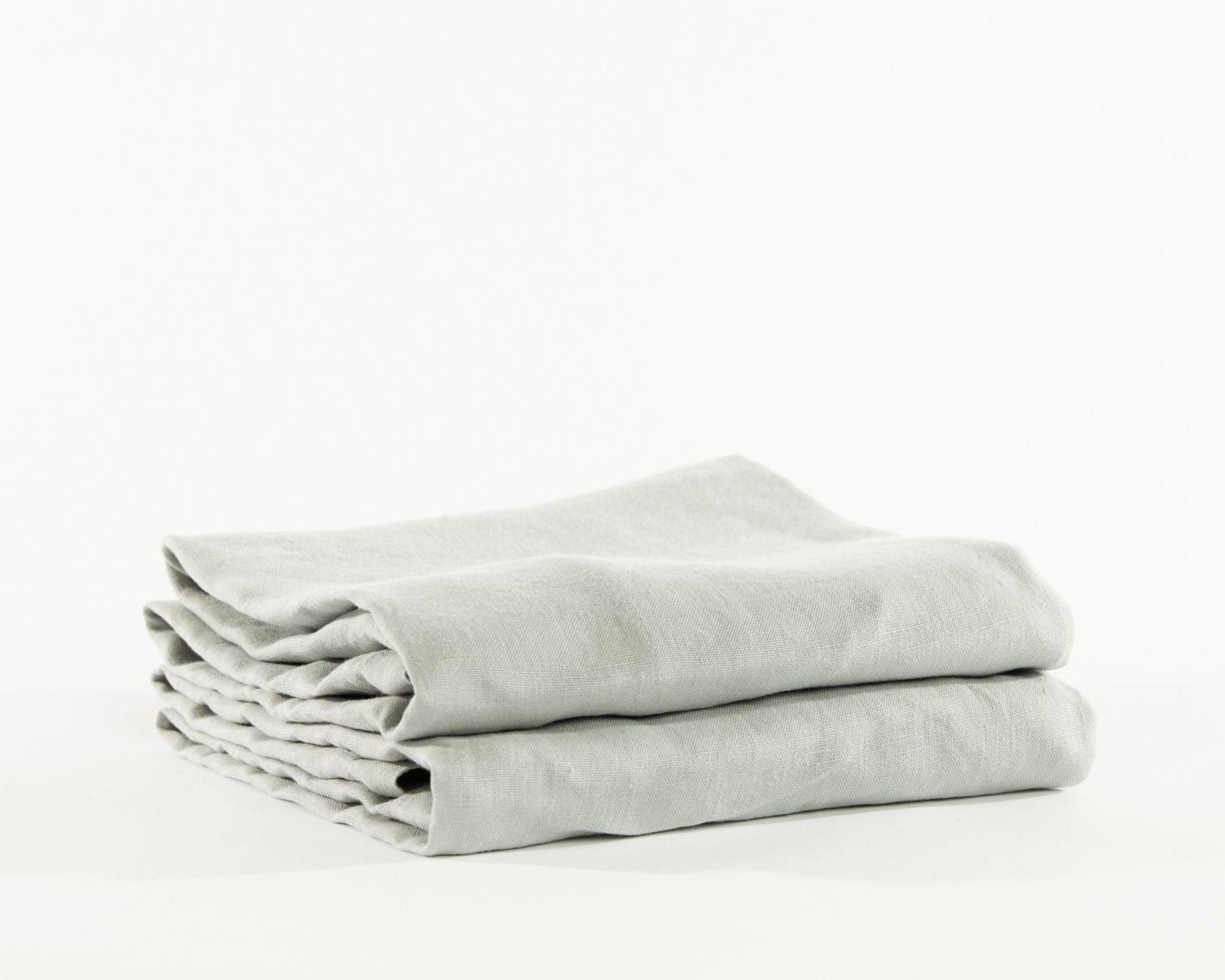 Silver grey organic European linen pillowcases - Sølv (Porse)