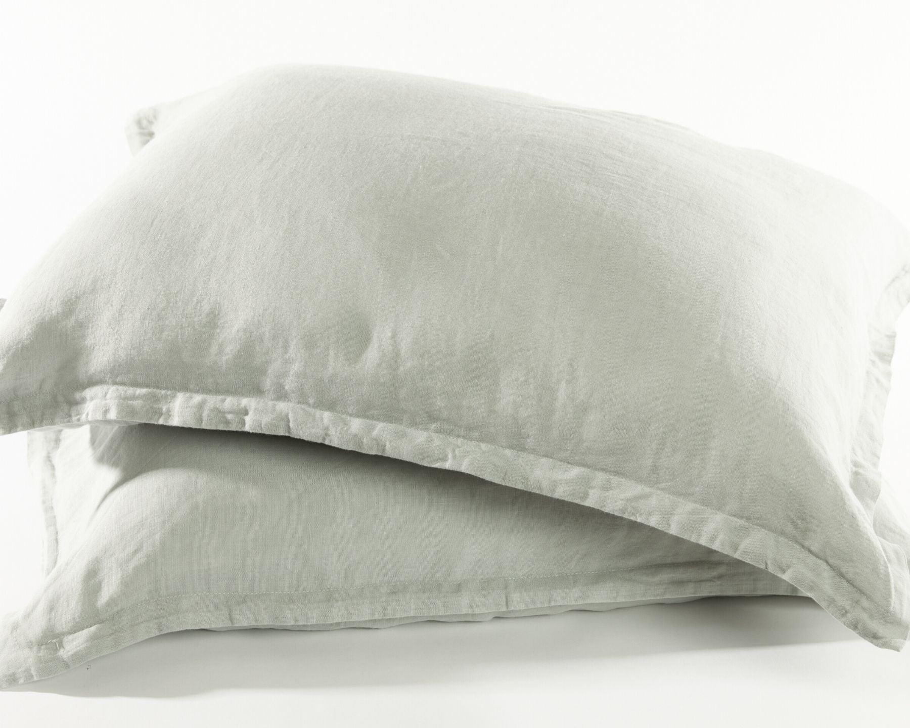 Silver grey organic European linen pillowcases