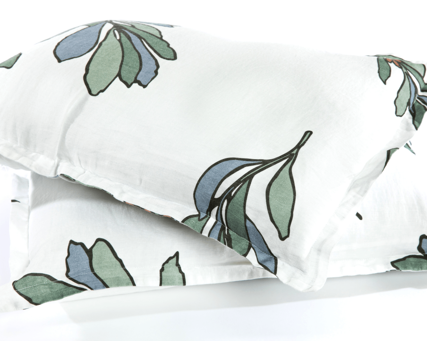 White organic European linen pillowcases with modern Scandinavian design