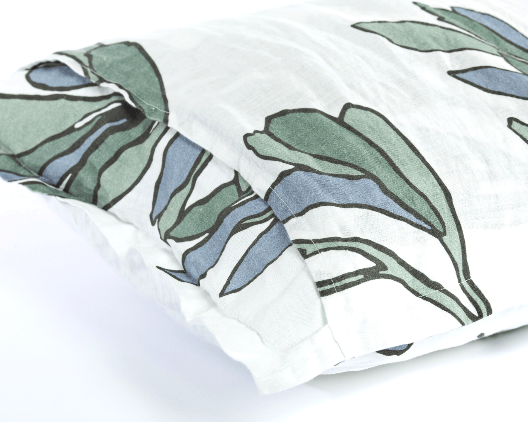 White organic European linen pillowcases with modern Scandinavian design - Standard/King