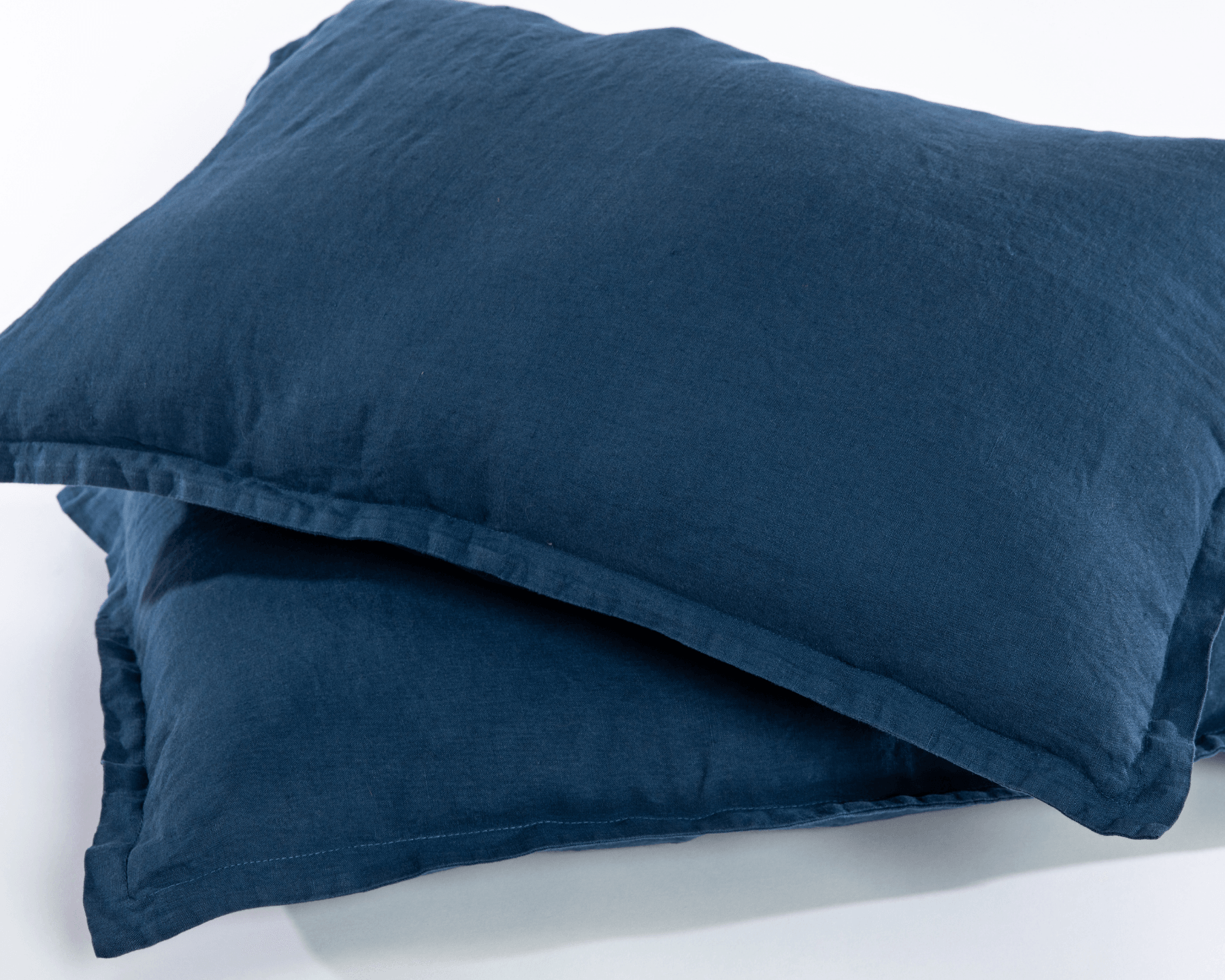 Navy blue organic European linen pillowcases