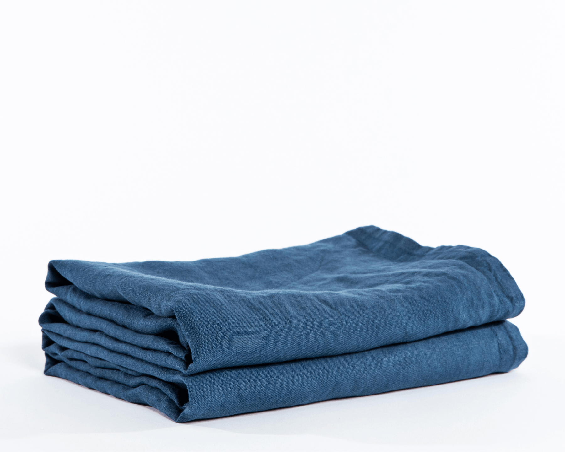 Navy blue organic European linen pillowcases - Blå (blue)