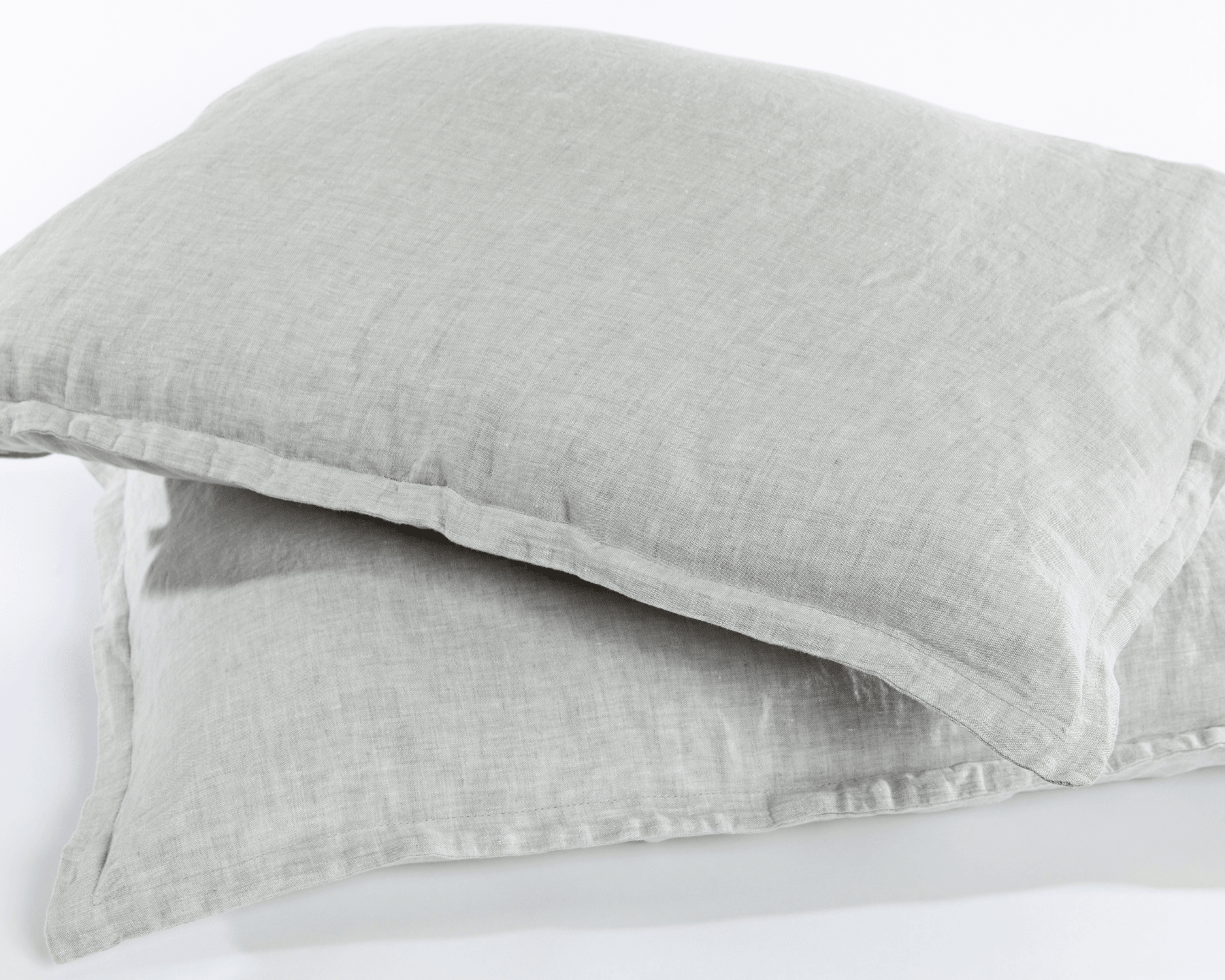 Chambray grey organic European linen pillowcases