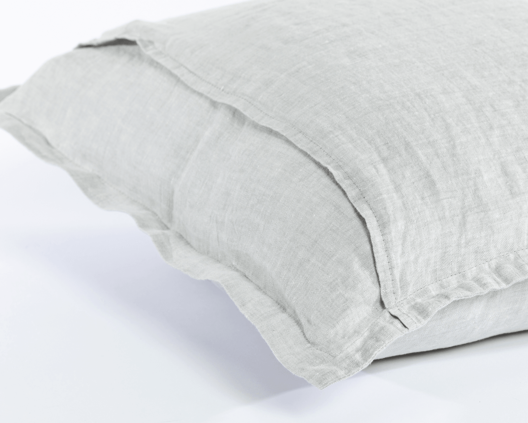 Chambray grey organic European linen pillowcases - Grå (grey)