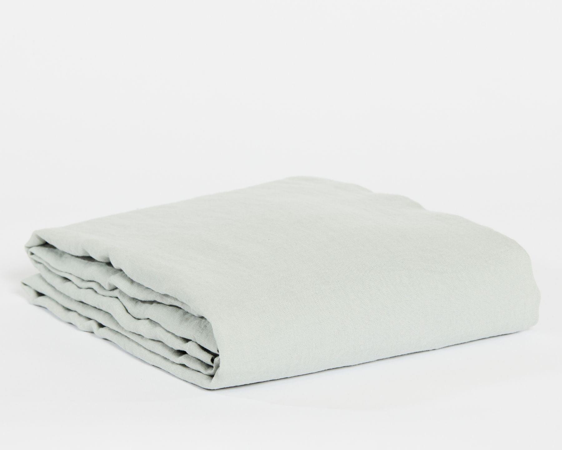 Organic linen top sheet from premium European flax. Silver color.